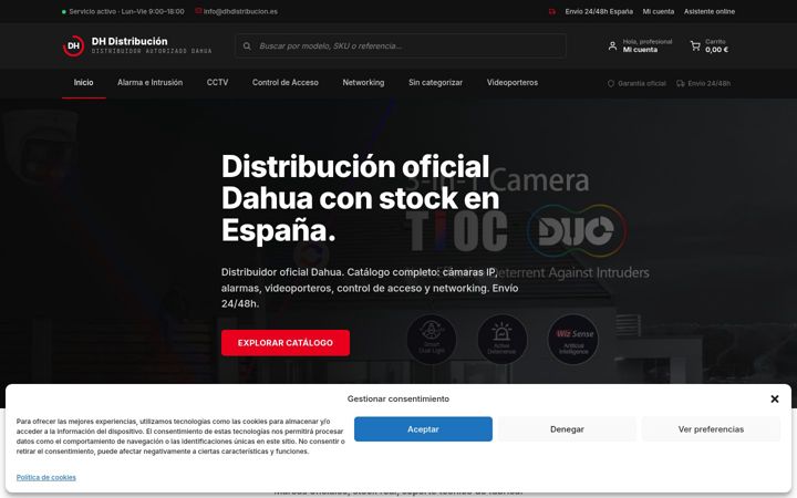 Captură de ecran a dhdistribucion.es
