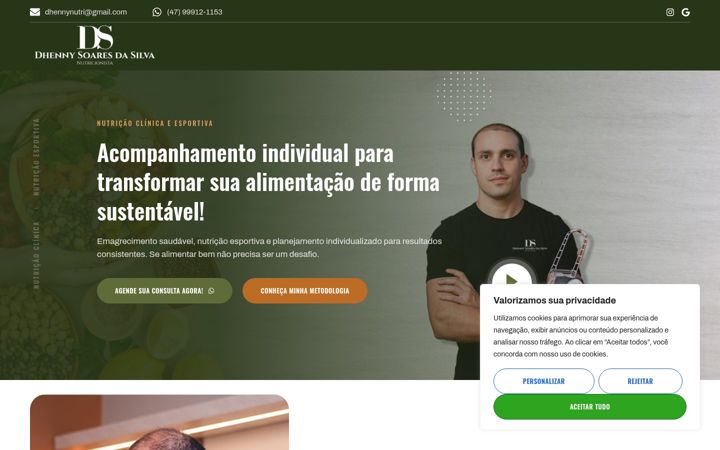 Ekraanipilt saidist dhennynutri.com.br