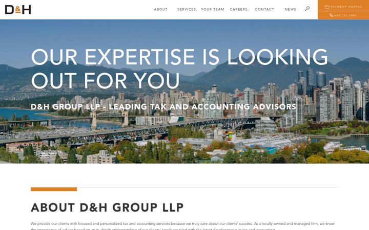 Skärmbild av dhgroup.ca