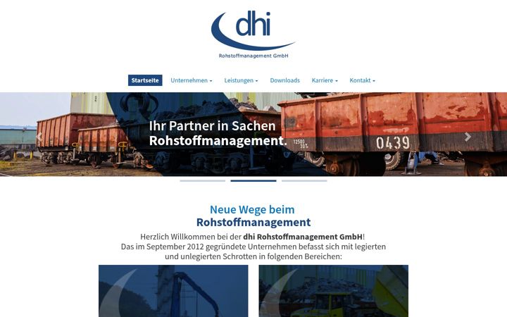 Screenshot of dhi-rohstoffe.eu