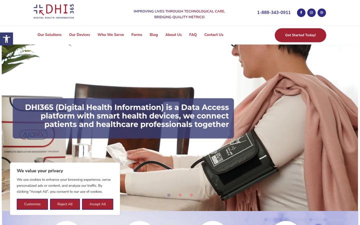 Screenshot of dhi365.com