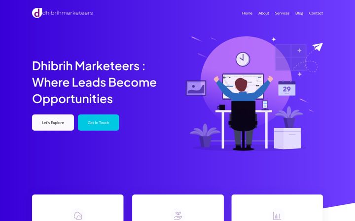 Screenshot of dhibrihmarketeers.com
