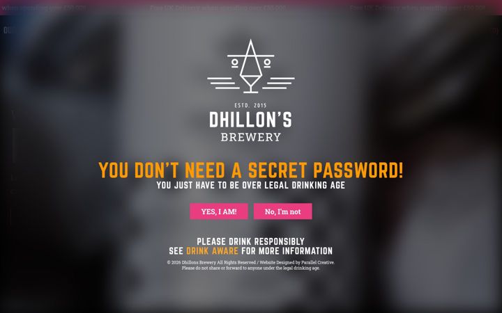 Screenshot of dhillonsbrewery.com