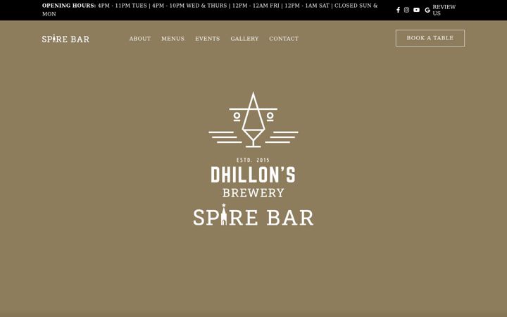 Screenshot of dhillonsspirebar.com