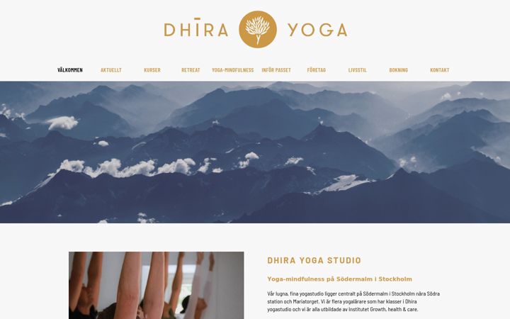 Screenshot di dhirayoga.se