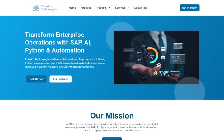 Screenshot of dhivrittitech.com