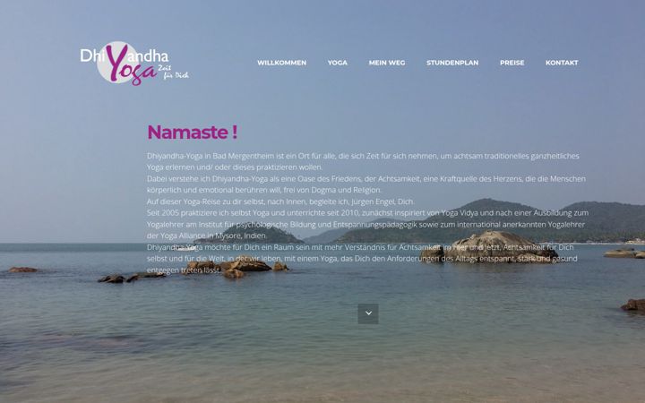 Screenshot of dhiyandha-yoga.de