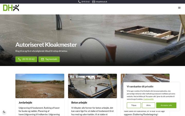 Screenshot of dhkloak.dk