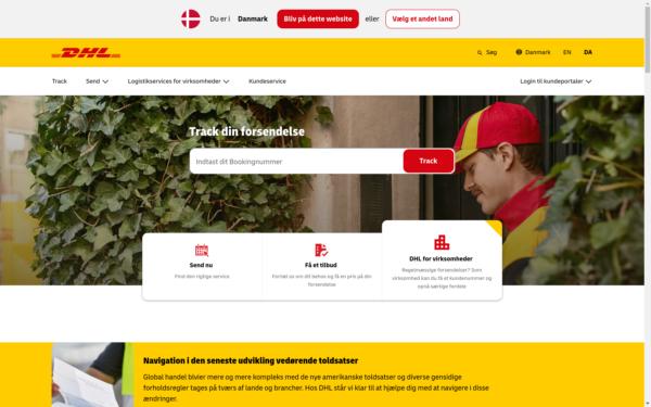Screenshot of dhl.com