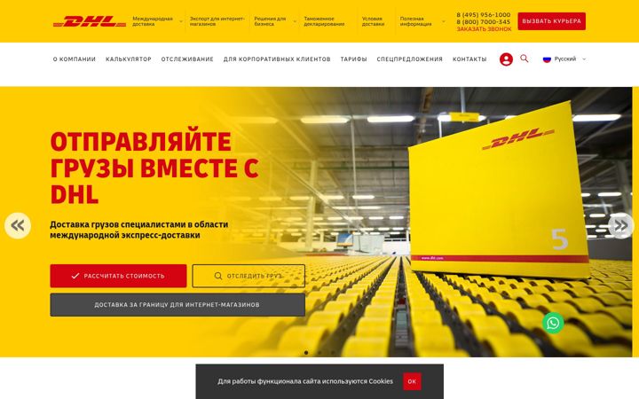 Screenshot of dhl.ru