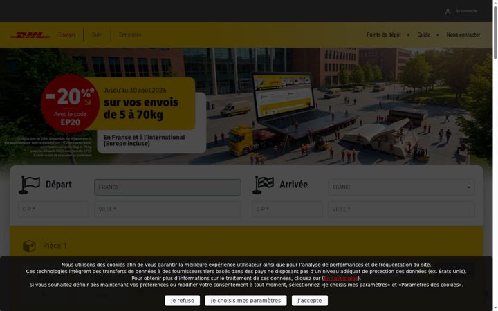 Screenshot of dhlexpress.fr