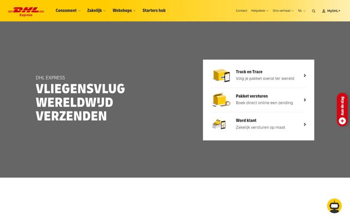 Screenshot of dhlexpress.nl