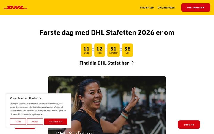 Snímek obrazovky dhlstafetten.dk