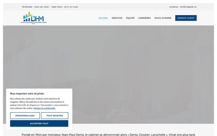 Skärmbild av dhm.ca