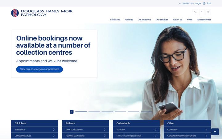 Captura de ecrã de dhm.com.au
