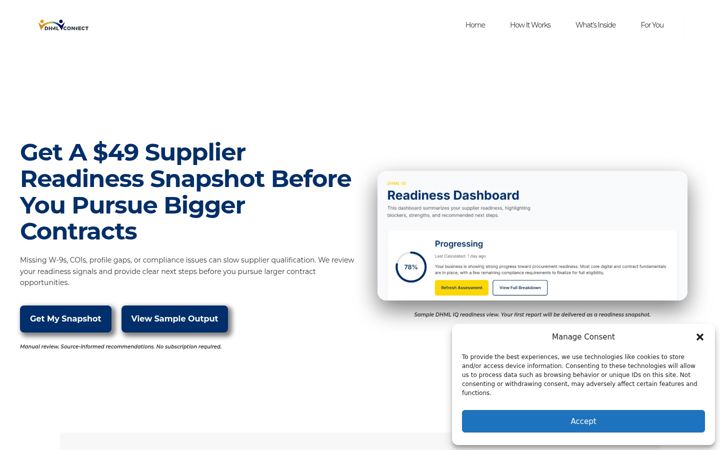 Screenshot of dhmlconnect.com