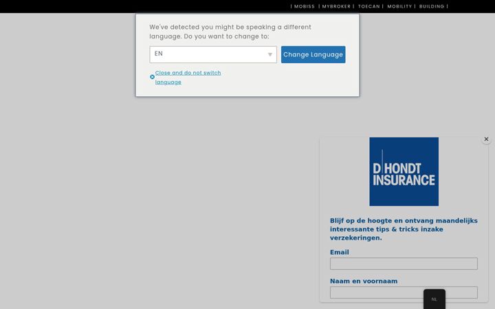 Screenshot of dhondt-insurance.com
