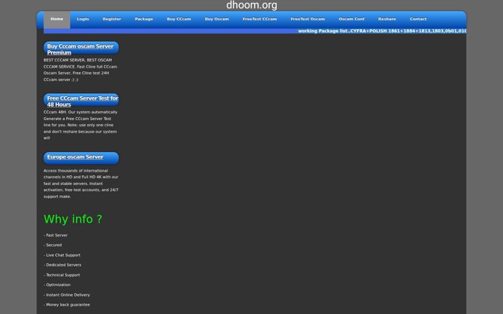 Screenshot of dhoom.org