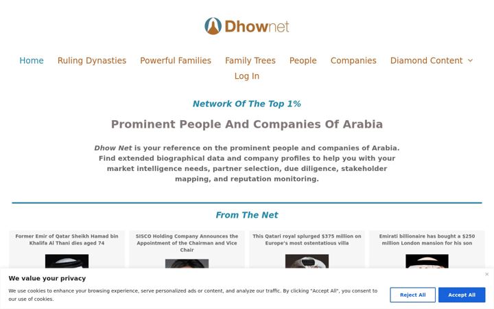 Screenshot of dhow.com