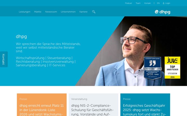 Screenshot of dhpg.de