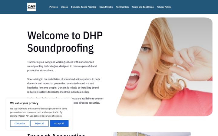 Zrzut ekranu dhpsoundproofing.co.uk