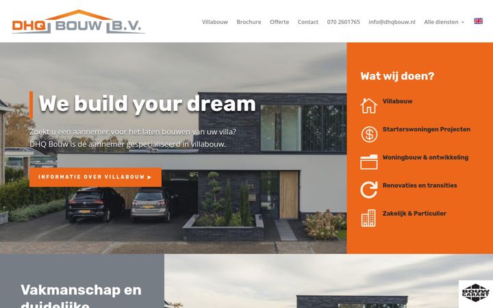Screenshot of dhqbouw.nl