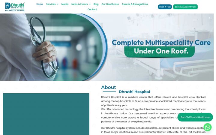 Screenshot of dhruthihospital.com