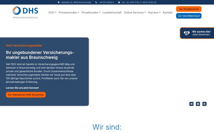 Képernyőkép: dhs-versicherungsmakler.de