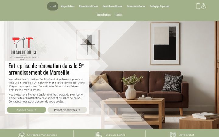 Екранна снимка на dhsolution.fr