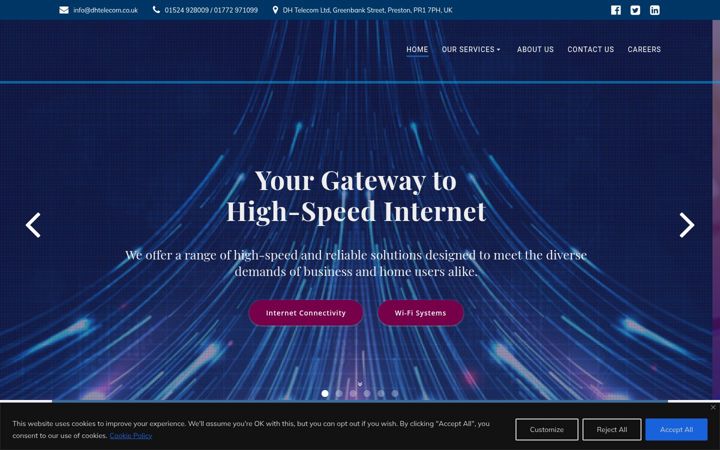 Screenshot of dhtelecom.co.uk