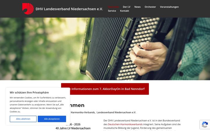 Skærmbillede af dhv-niedersachsen.de
