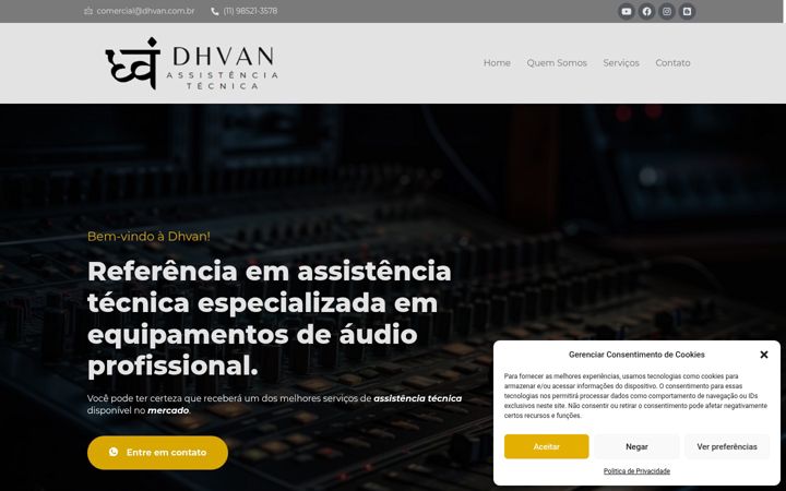 Ekraanipilt saidist dhvan.com.br