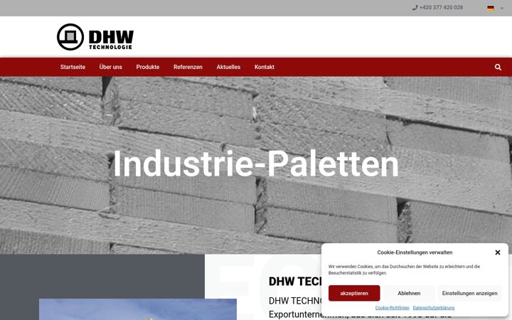 Skärmbild av dhwtechnologie.cz