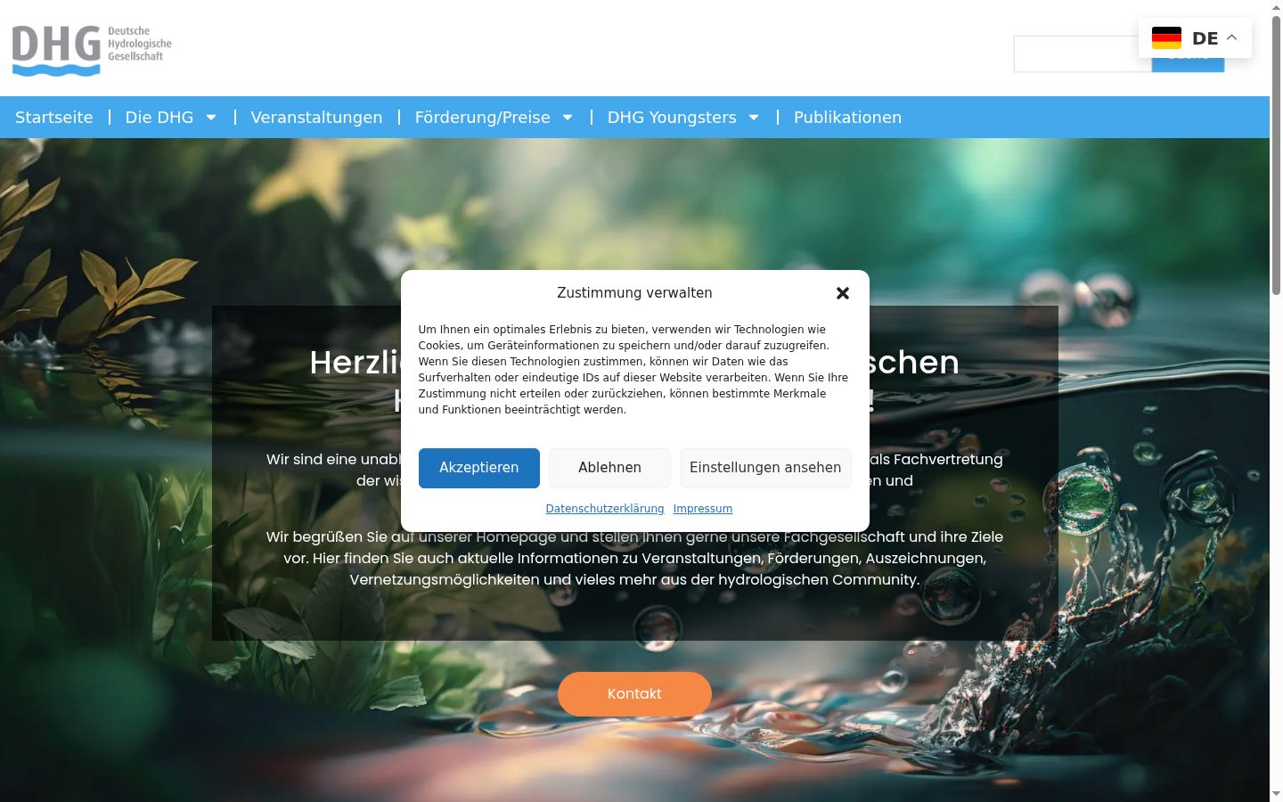 Screenshot del banner di consenso mostrato prima di qualsiasi interazione