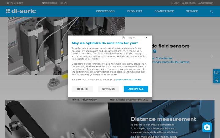 Screenshot of di-soric.com