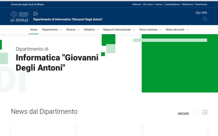 Screenshot of di.unimi.it
