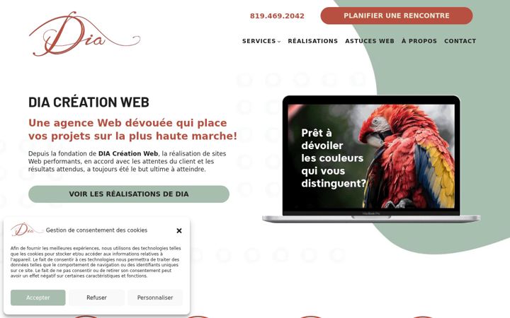 Skärmbild av dia-creationweb.ca