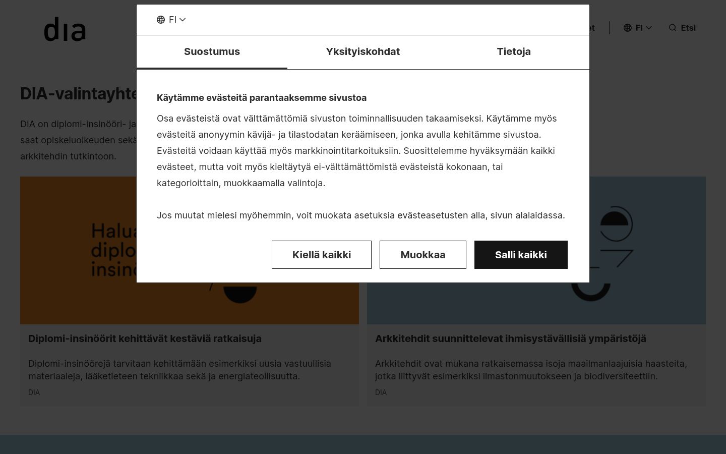 Snímek obrazovky baneru souhlasu zobrazeného před jakoukoli interakcí