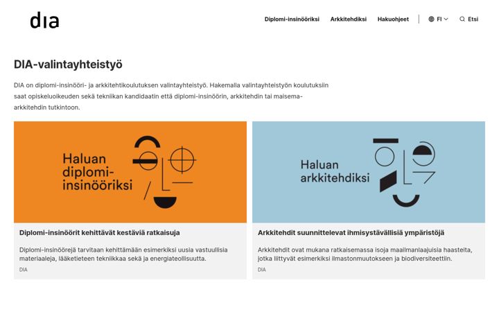 Screenshot di dia.fi