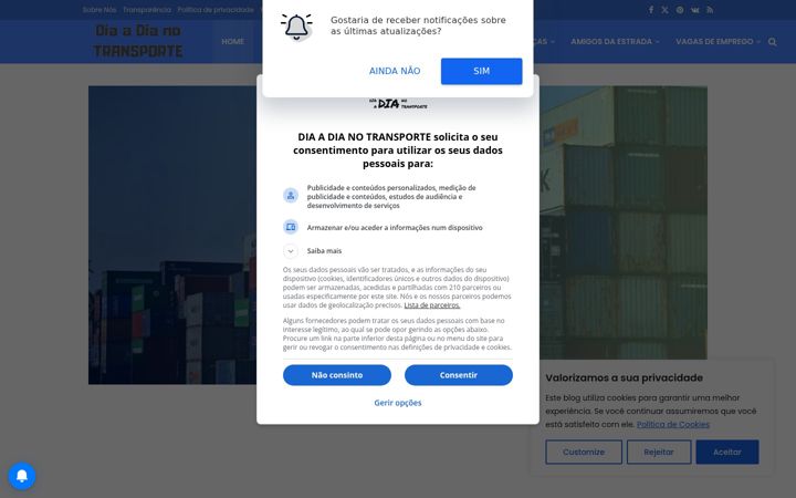 Ekraanipilt saidist diaadianotransporte.com.br