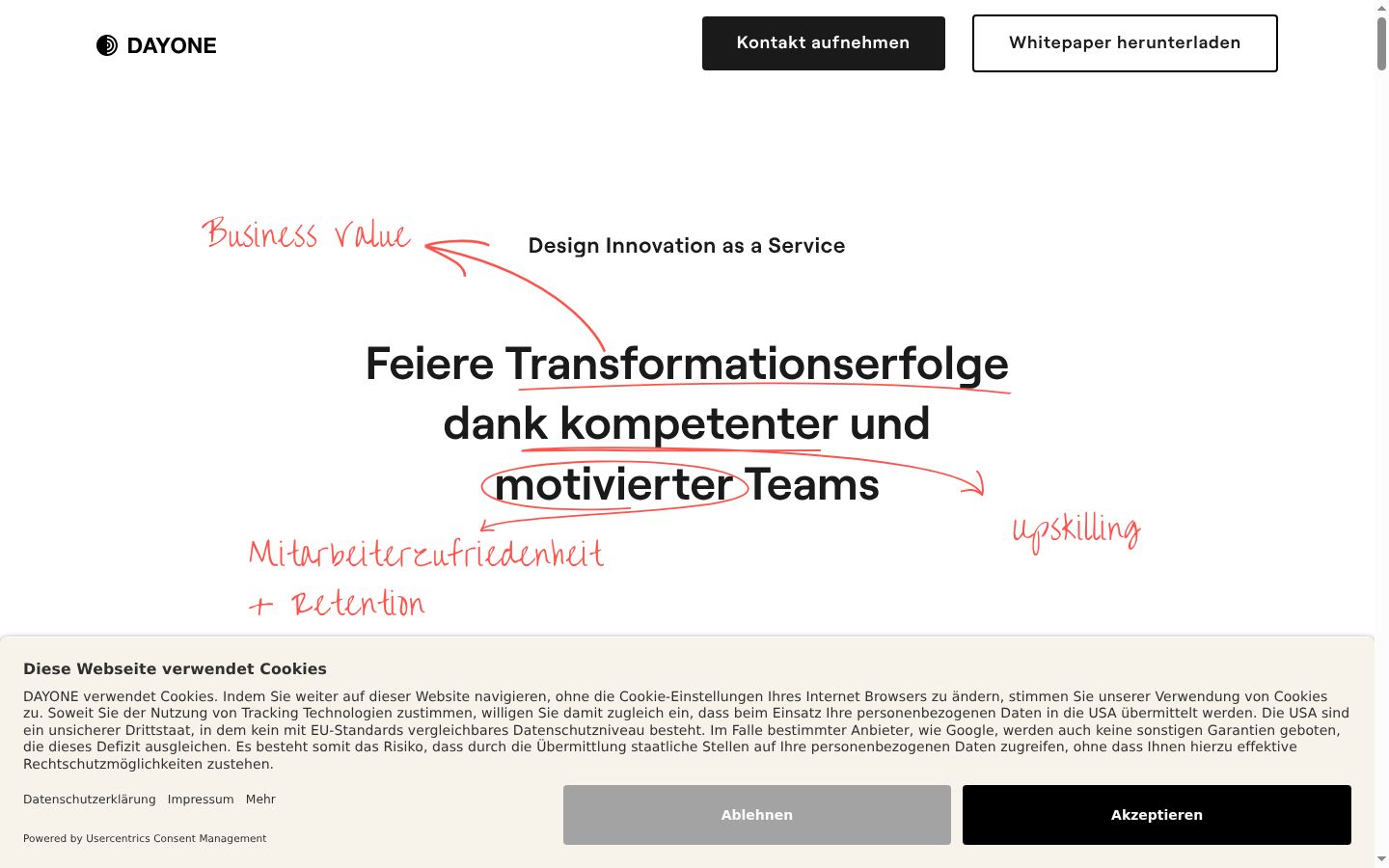 Screenshot of the consent banner shown before any interaction