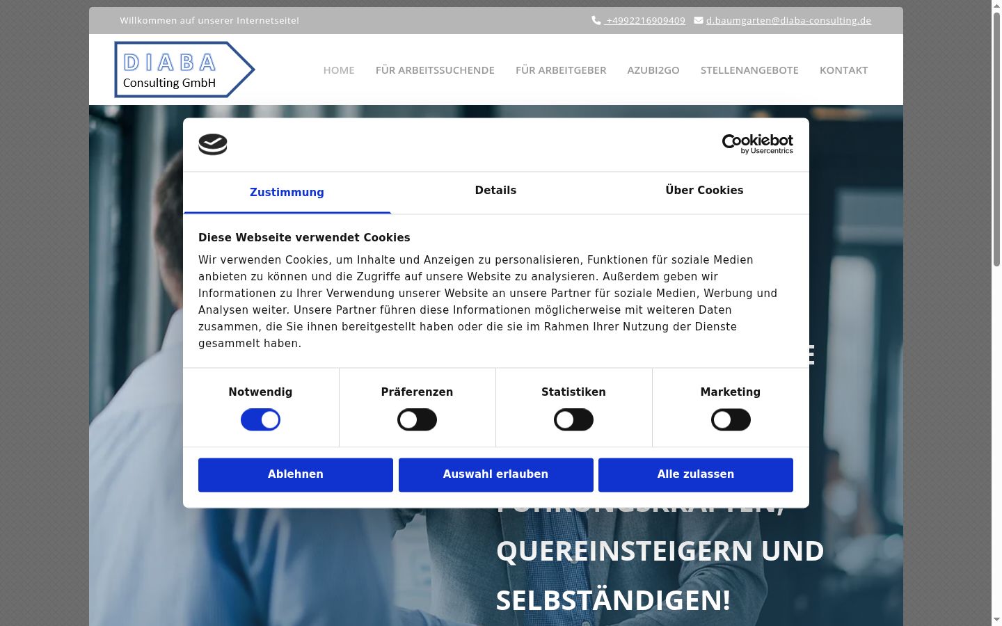 Screenshot tal-banner tal-kunsens muri qabel kwalunkwe interazzjoni
