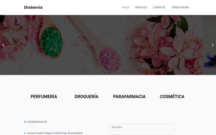 Captură de ecran a diabenia.es