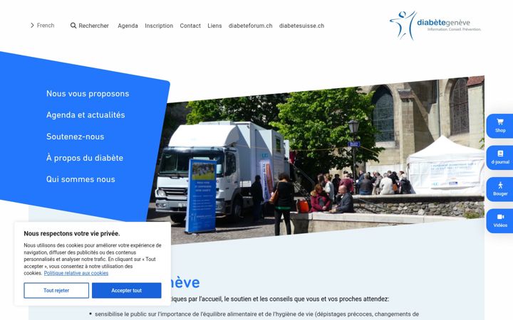Screenshot of diabete-geneve.ch