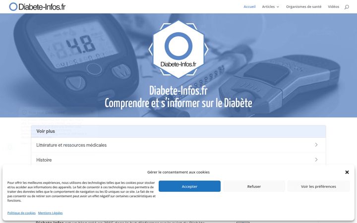 Екранна снимка на diabete-infos.fr