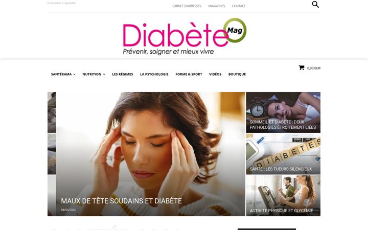 Screenshot of diabetemagazine.fr