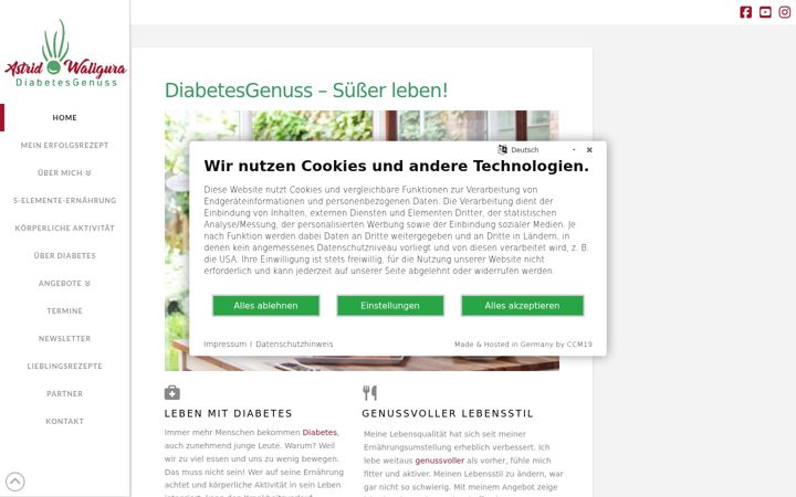 Ekrānuzņēmums no diabetes-genuss.de