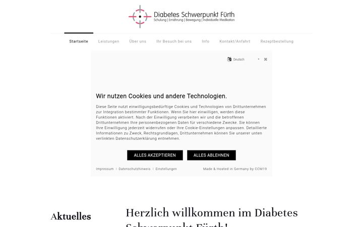 Screenshot of diabetes-schwerpunkt-fuerth.de