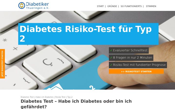 Kuvakaappaus sivustosta diabetes-test.info