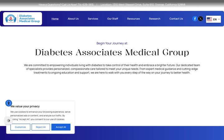 Screenshot of diabetesassociatesmedical.com